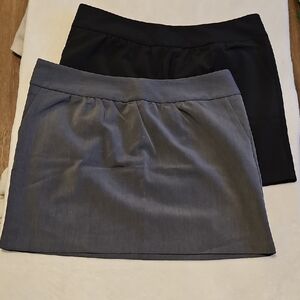 Elegant Women's Black and Gray Mini Skirt Set